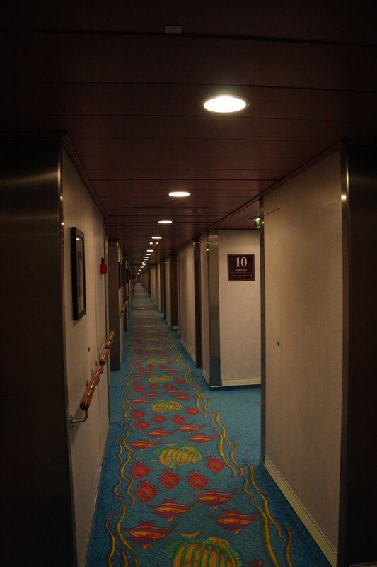 The hallway that never ends on the ship