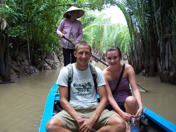 rowing down the Mekong delta