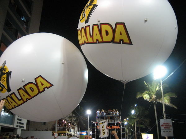 Giant balloons add to the mayhem