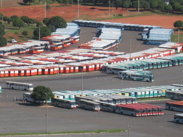 Buses lined up at Central Rodoviaria