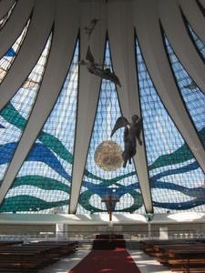 Interior of the Brasilian Metropolitana Cathedral