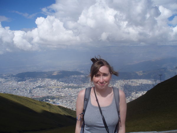 Views over Quito from half way up the volcano