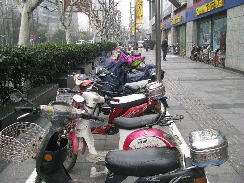 scooters in a row