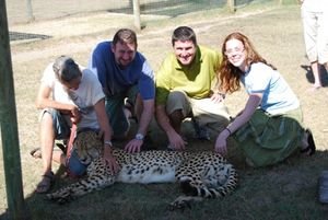 Dan, Dave, Amanda with cheetah!