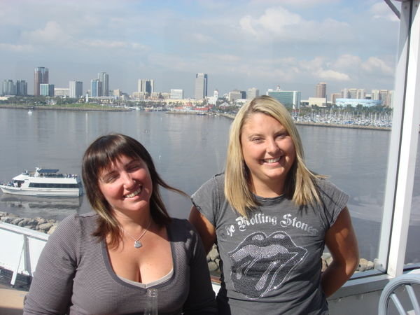 On the sun deck of the Queen Mary bar