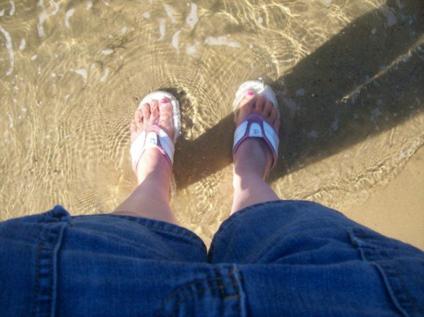 My feet in the water