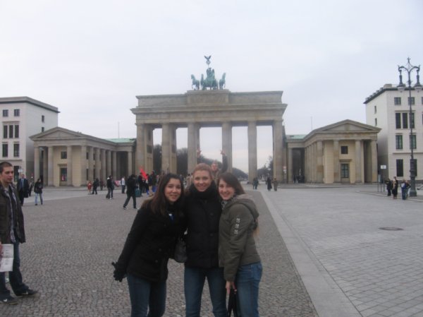 Crystal, me and Willow in front of the Brandenberg Gate