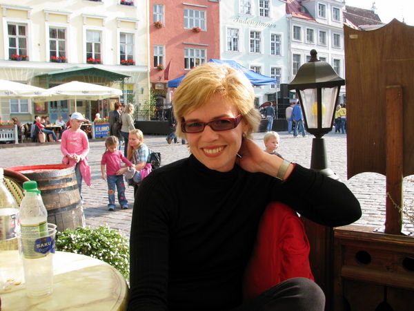 Relaxing in the town square