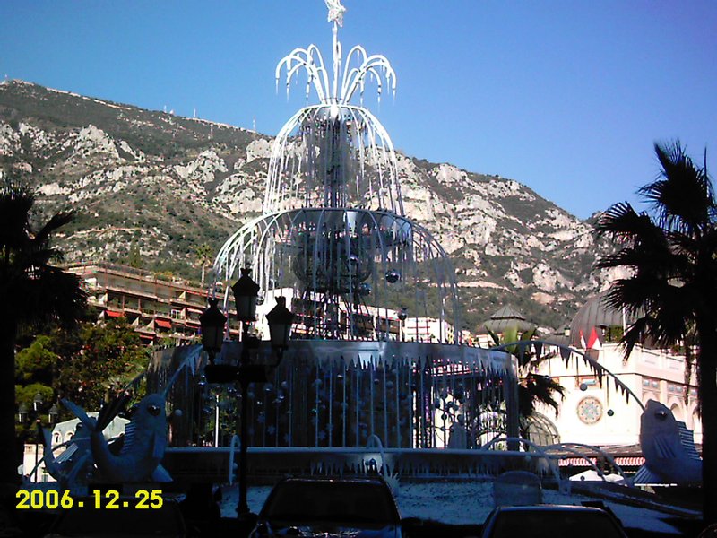 Hotel du Paris Christmas Fountain display, Monte Carlo district