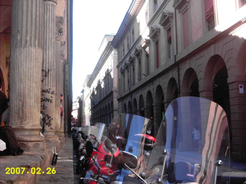 Vespas in a Row, Bologna