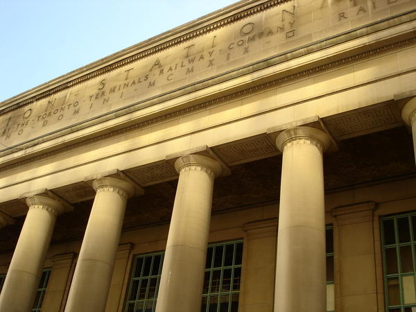 Union Station in afternoon reflected sunlight