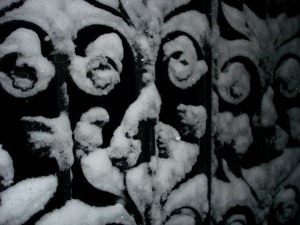 snow on the gate