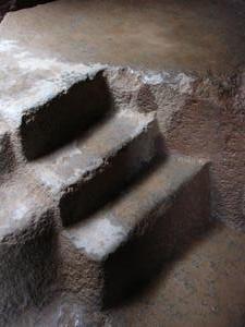 steps carved in tunnel chamber