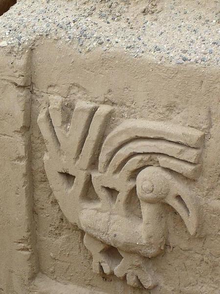 close up of bird carving
