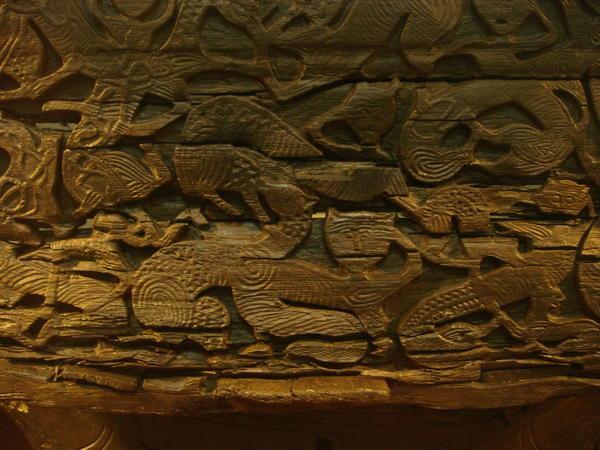 Viking wagon carving