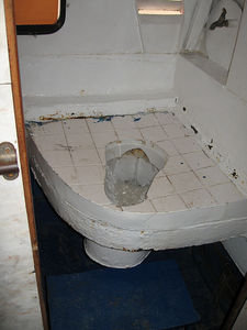 The toilet on the boat