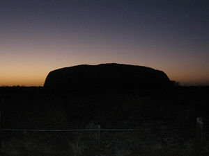 Uluru as the sun starts ro rise