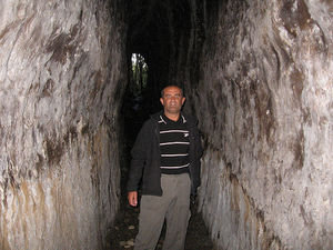 Inside one of the mining tunnels