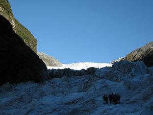 Looking up the glacier