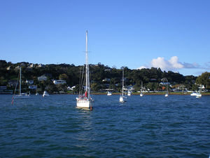 Russell harbour from the sea