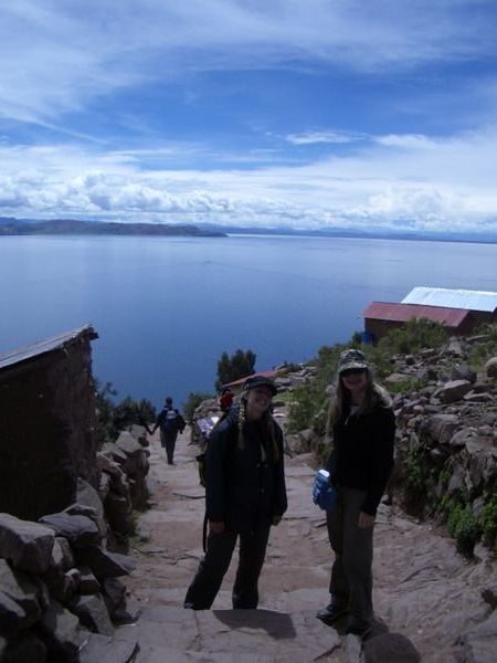 Lake Titicaca in the background