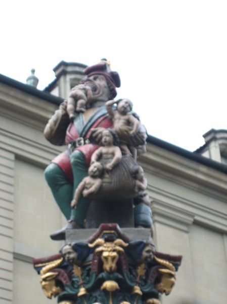 Baby eating Ogre sculpture