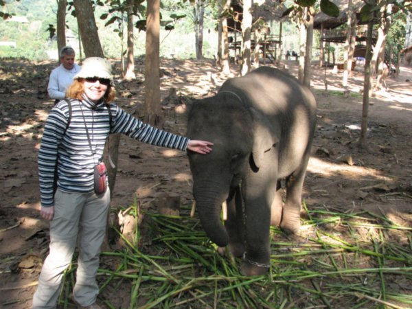 Sarah with baby elephant
