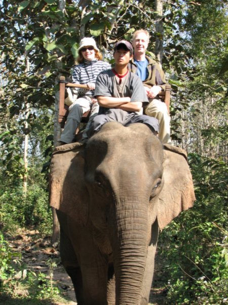 We're ... riding an elephant