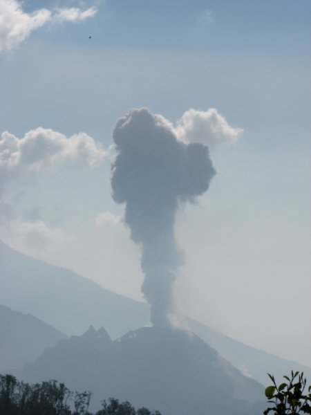 Volcan Santiaguito erupting
