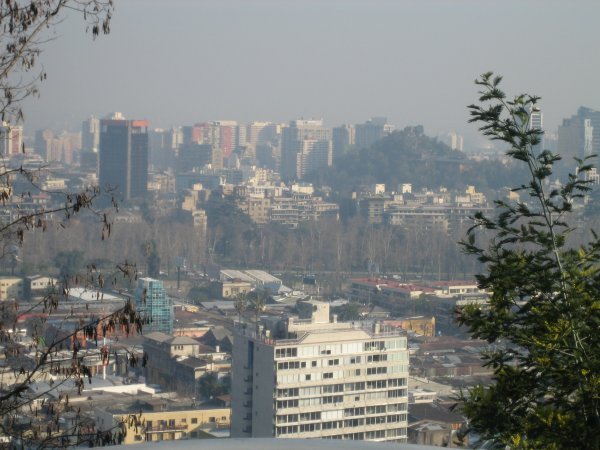 View going up Cerro San Cristobal, Santiago