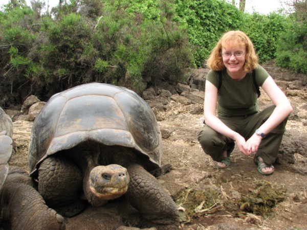 Sarah with Giant Tortoise