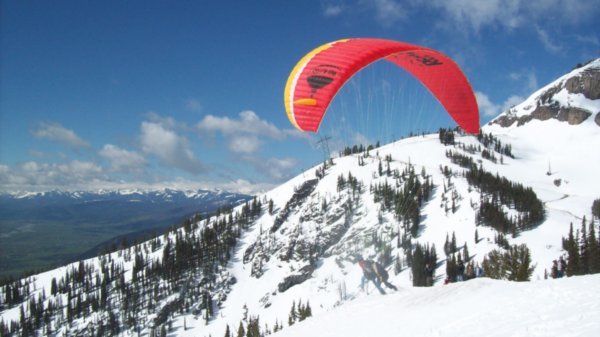 A Paraglide on the Mountain Top