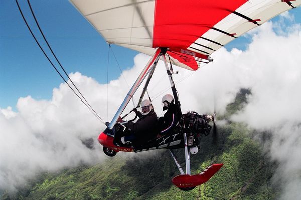 Over the clouds in a Ultralight in Maui