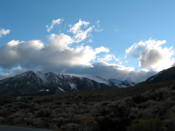 some snow there on the Eastern Sierra peak
