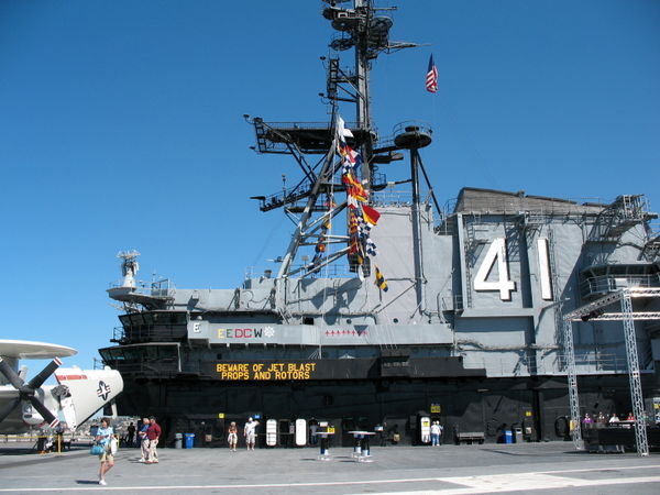 on the deck of USS Midway