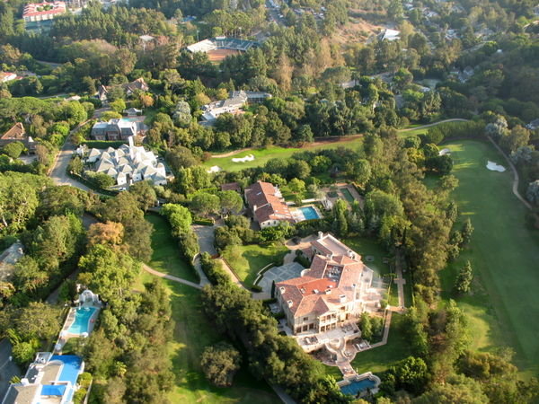 a view of the mansions from above
