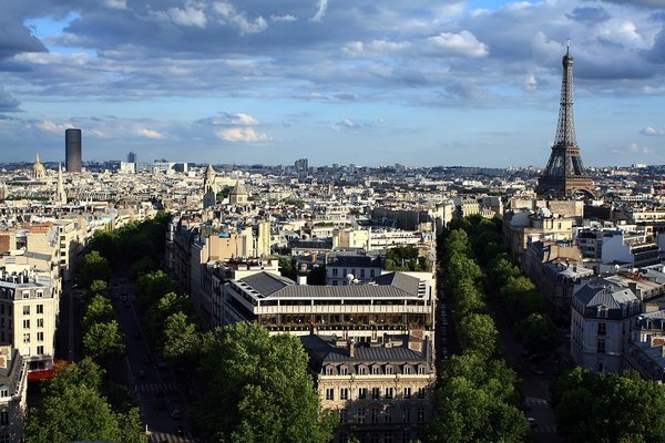 view of Paris from Arc de Triomphe