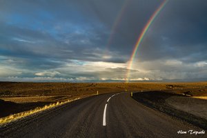 rainbow - road to Dettifoss