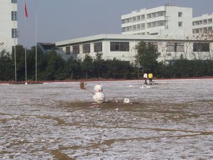 snowman at sports ground