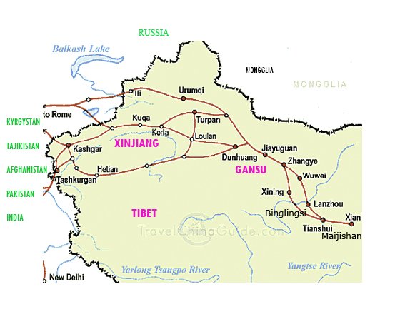 the main Silk Road trails