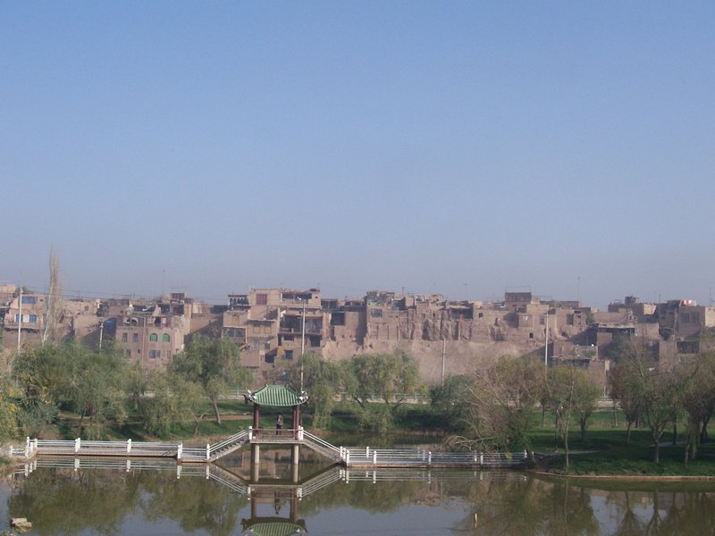 Kashgar-old town in duistance