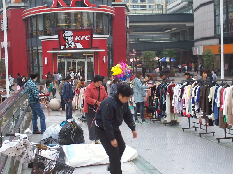 clothes market outside KFC