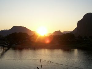 sunset across Mekong