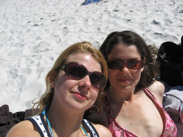 rachel and eleanor on the beach!