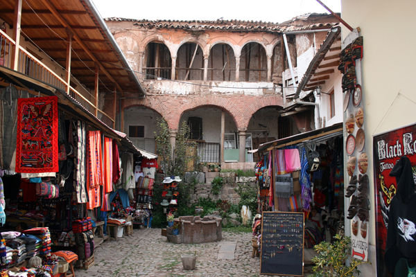 Typical shopping courtyard in Cusco