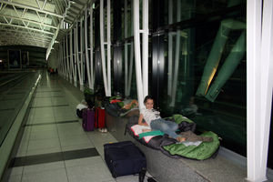 Sleeping at airport