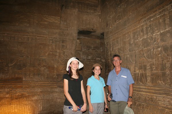 4. Tim, Rachel and Sarah inside Edfu Temple