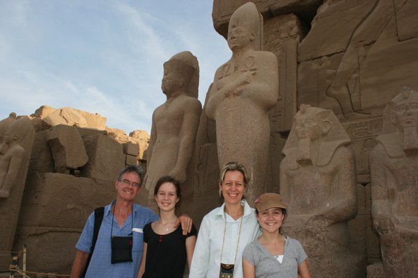 6. Tim, Suzanne, Sarah and Rachel at Karnak Temple