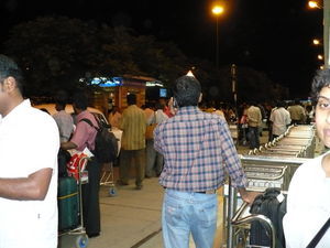 Outside the airport in Chennai