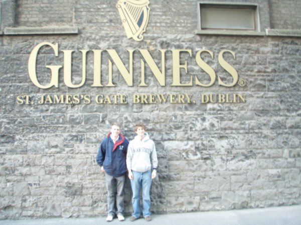 Huw and I in front of the storehouse